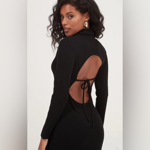 ASTR Bransbury Knit Midi Dress Open Back Black Size Small  NWT - Picture 5 of 5